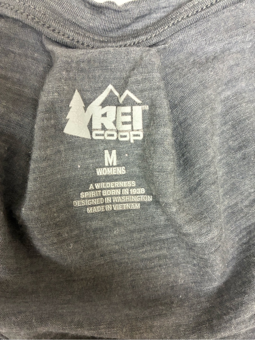 REI Women's Heather Gray Long-Sleeve Lightweight Wool blend Shirt - Picture 4 of 5